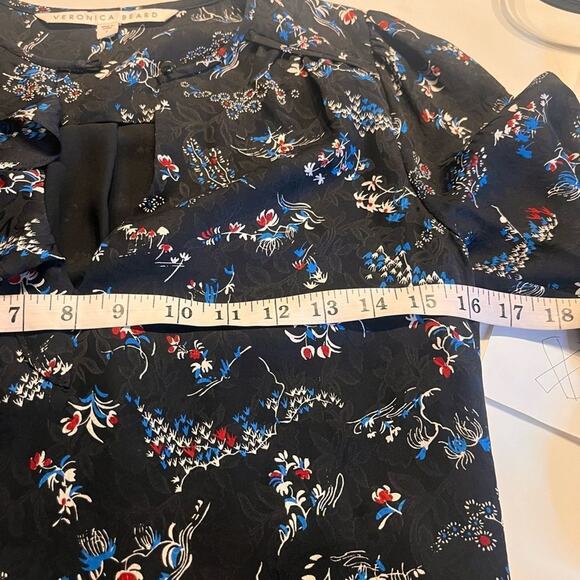 Veronica Beard Preston Silk Floral Ruffle Mini Dress Sz 2 - Picture 10 of 11